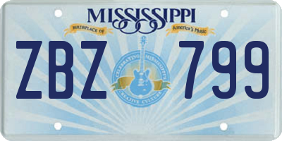 MS license plate ZBZ799