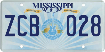 MS license plate ZCB028