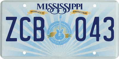MS license plate ZCB043