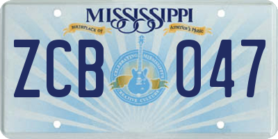 MS license plate ZCB047