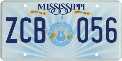 MS license plate ZCB056