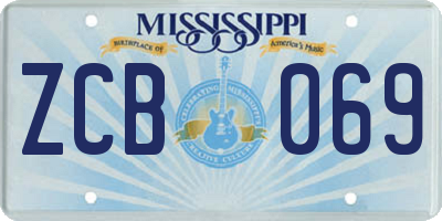 MS license plate ZCB069
