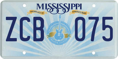 MS license plate ZCB075