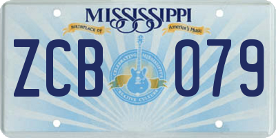 MS license plate ZCB079