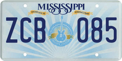 MS license plate ZCB085