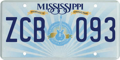 MS license plate ZCB093