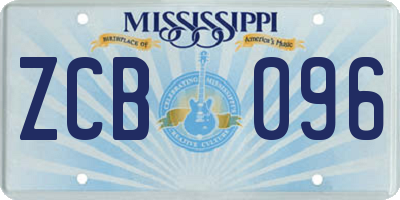 MS license plate ZCB096