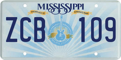 MS license plate ZCB109