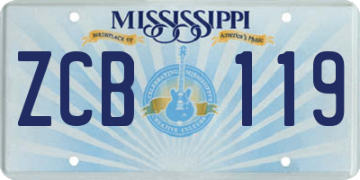 MS license plate ZCB119