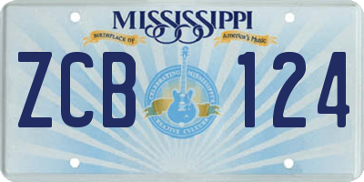 MS license plate ZCB124