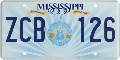 MS license plate ZCB126