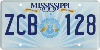 MS license plate ZCB128