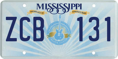 MS license plate ZCB131