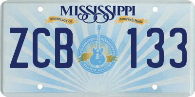 MS license plate ZCB133