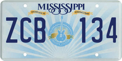 MS license plate ZCB134