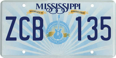 MS license plate ZCB135