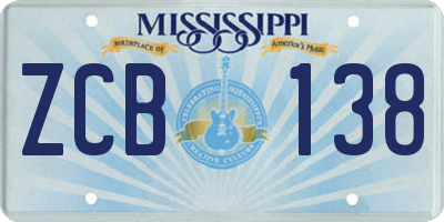 MS license plate ZCB138