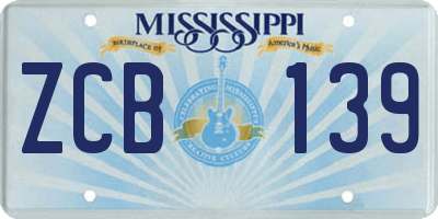 MS license plate ZCB139