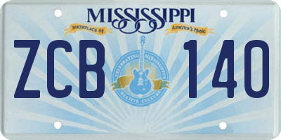 MS license plate ZCB140