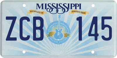 MS license plate ZCB145