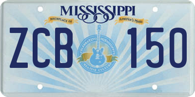 MS license plate ZCB150