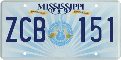 MS license plate ZCB151