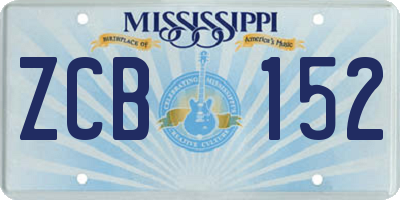 MS license plate ZCB152
