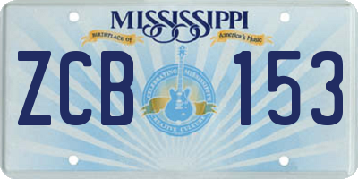 MS license plate ZCB153