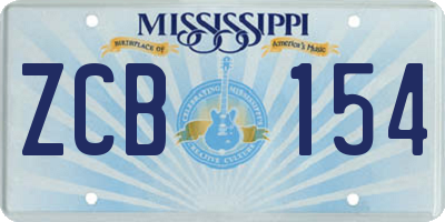 MS license plate ZCB154