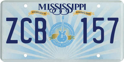 MS license plate ZCB157