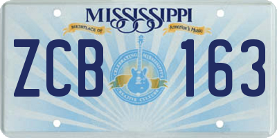 MS license plate ZCB163
