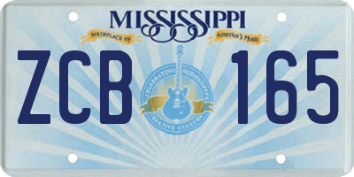 MS license plate ZCB165