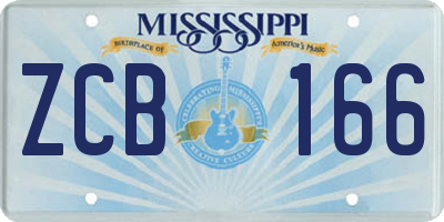 MS license plate ZCB166