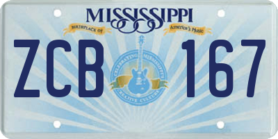 MS license plate ZCB167