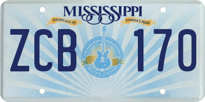 MS license plate ZCB170