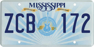 MS license plate ZCB172