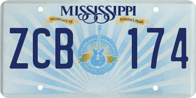 MS license plate ZCB174