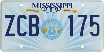 MS license plate ZCB175