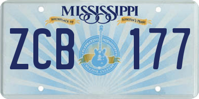 MS license plate ZCB177