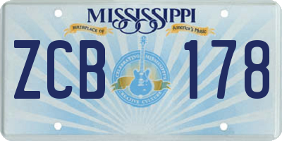 MS license plate ZCB178