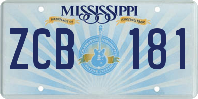 MS license plate ZCB181