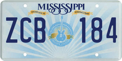 MS license plate ZCB184