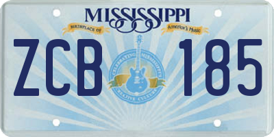 MS license plate ZCB185
