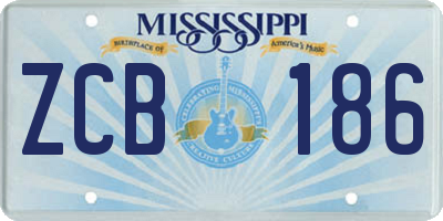 MS license plate ZCB186