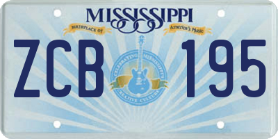MS license plate ZCB195