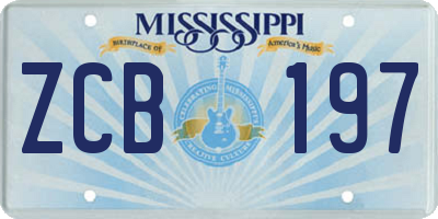 MS license plate ZCB197