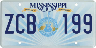 MS license plate ZCB199