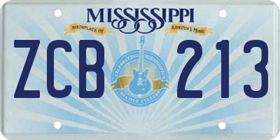MS license plate ZCB213