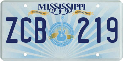 MS license plate ZCB219