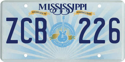 MS license plate ZCB226